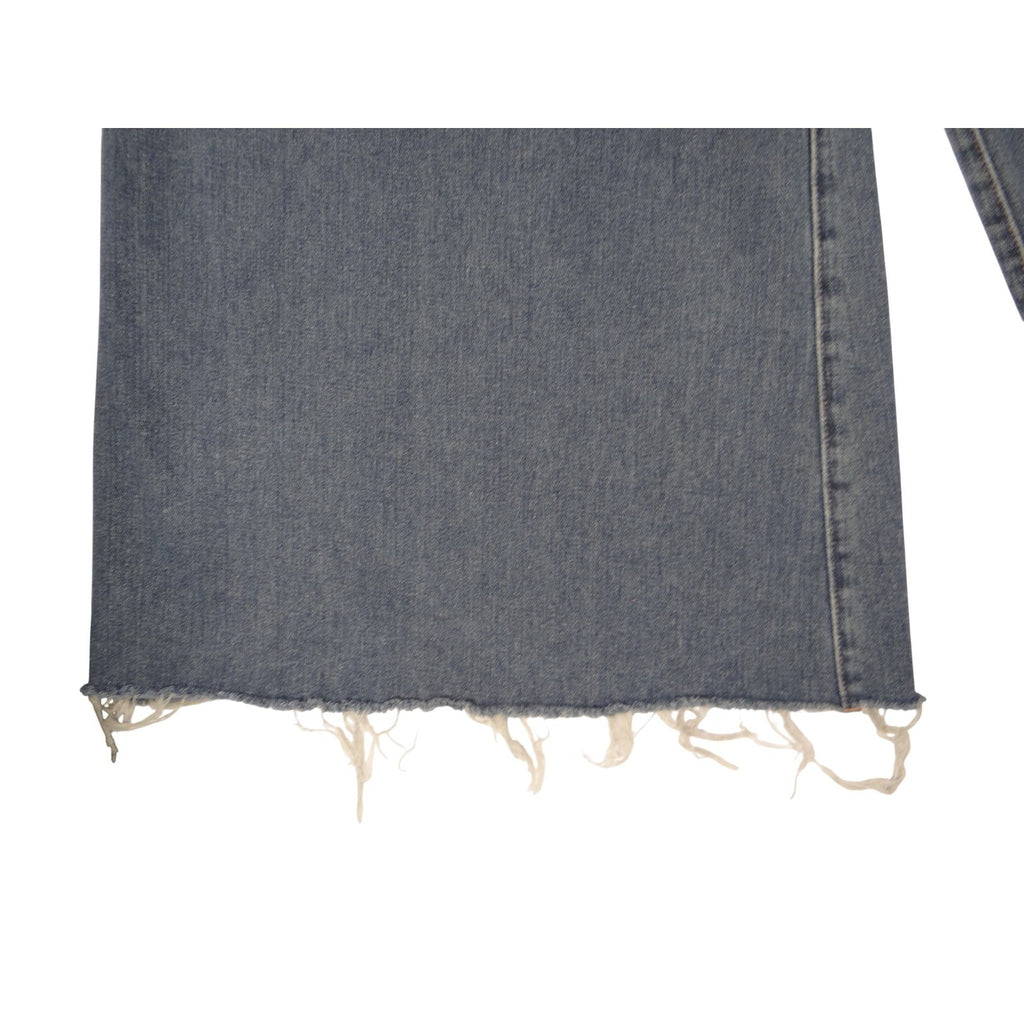 Y2K inspired Extreme Wide Leg Denim Jeans Cropped Raw Hem On Trend
