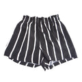 SHEIN Womens Black White Vertical Stripe Paperbag Waist Shorts Size Medium