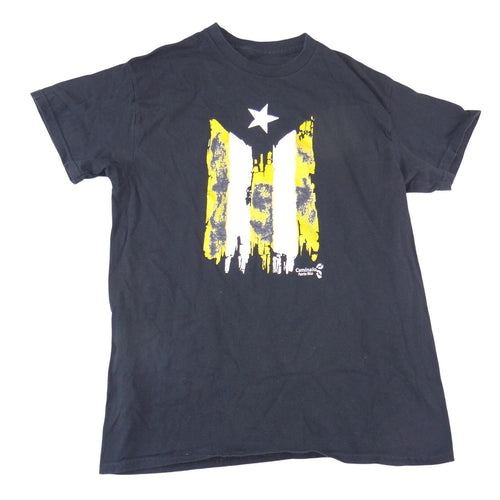Caminalo Puerto Rico Distressed Flag Graphic T-Shirt Black Mens Small