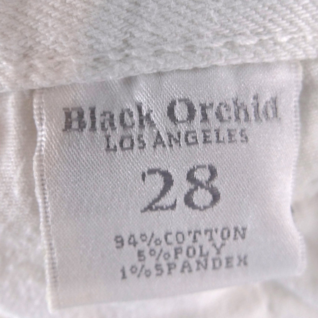Black Orchid Los Angeles Womens White Distressed Straight Leg Jeans Size 28