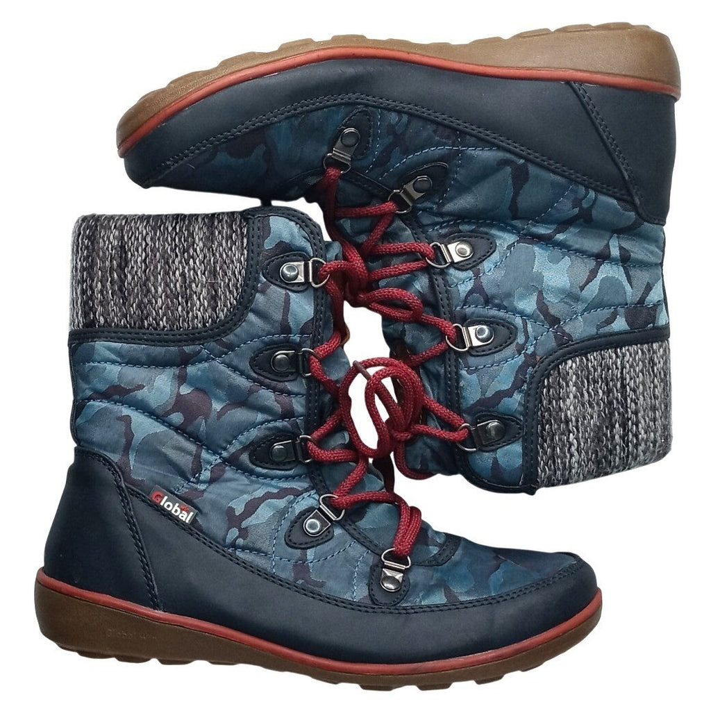 Khombu Womens Winter Boots Camo Lace Up Insulated Warm Snow Boots
