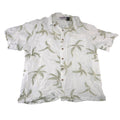Boca Classics Mens XL White Palm Tree Print Rayon Cotton Hawaiian Camp Shirt