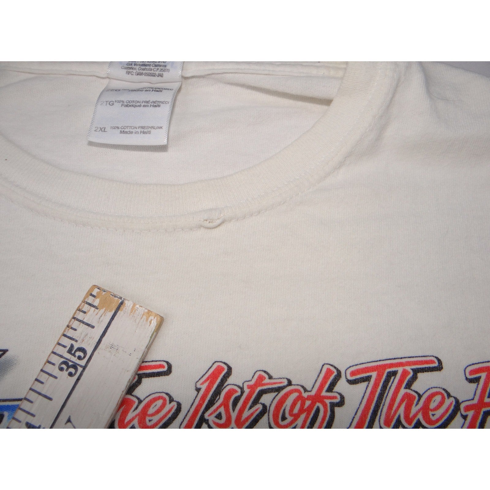 White Gildan Ultra Cotton 64 1/2 The 1st of The First Mustang T Shirt Size 2XL