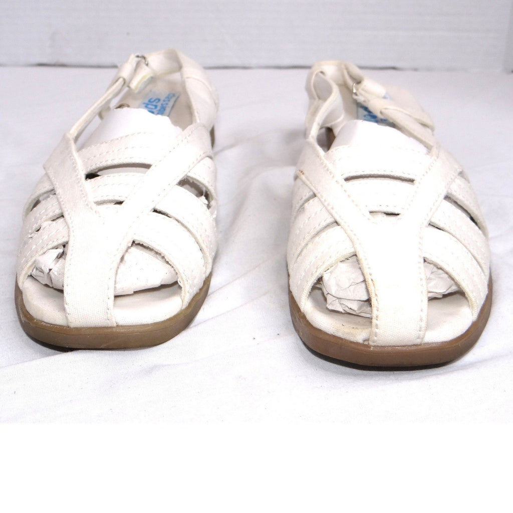 Classique Sport Women's White Strappy Wedge Sandals Size 7M