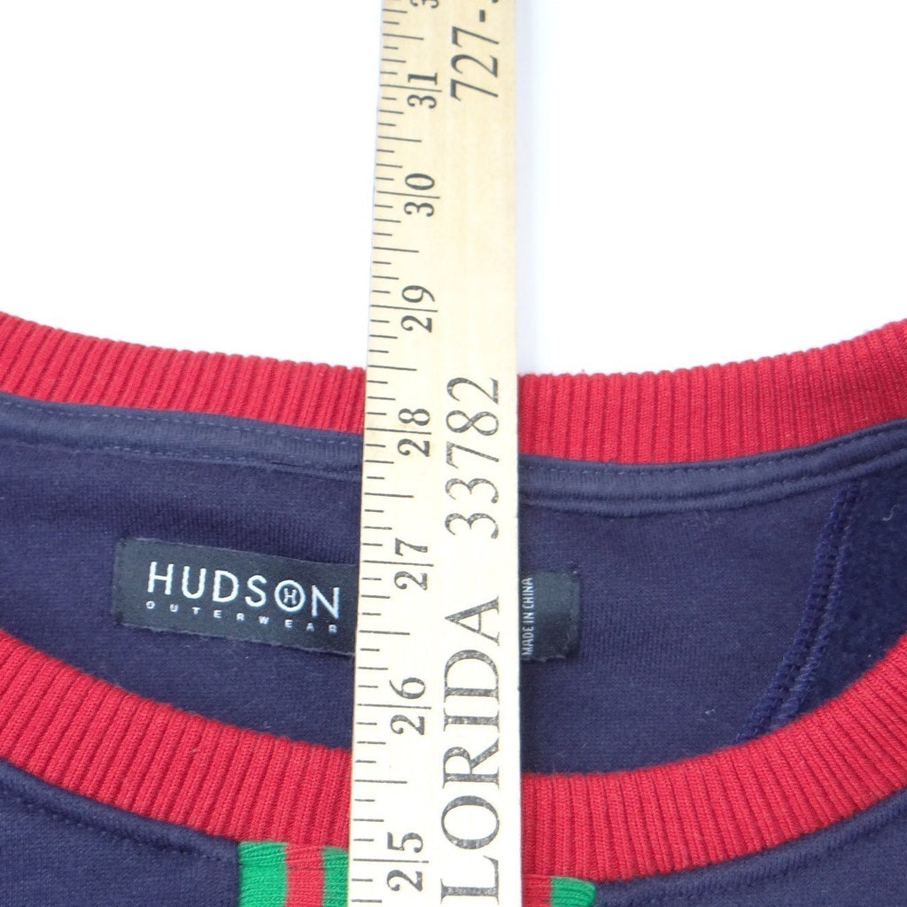 Hudson Outerwear Mens 3X Navy Blue Moth Skull Only The Strong Sweatshirt Striped