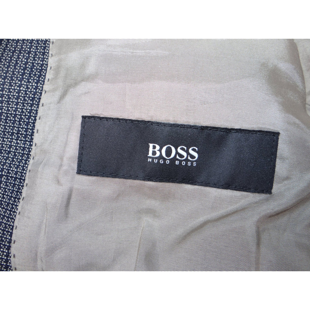 HUGO BOSS Men's Grey Check Wool Blend Blazer Sport Coat Size 42L