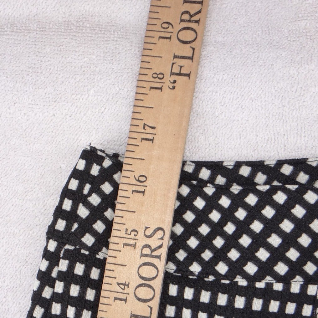 Express Womens Size 8 Black White Checkered Grid Mini Skirt Exposed Back Zipper