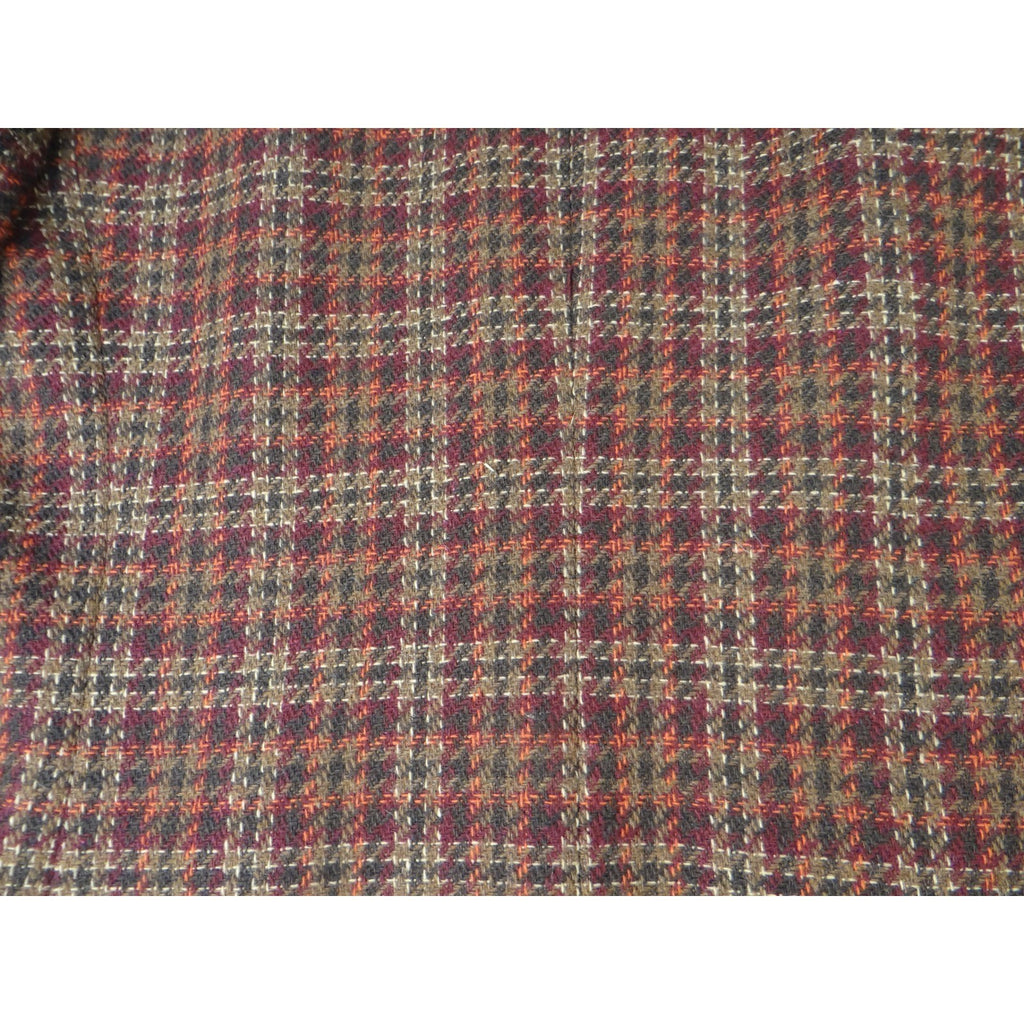 Vintage Joan Leslie Women's Plaid Blazer Jacket Sz14 Red Brown Gold Tweed Lined
