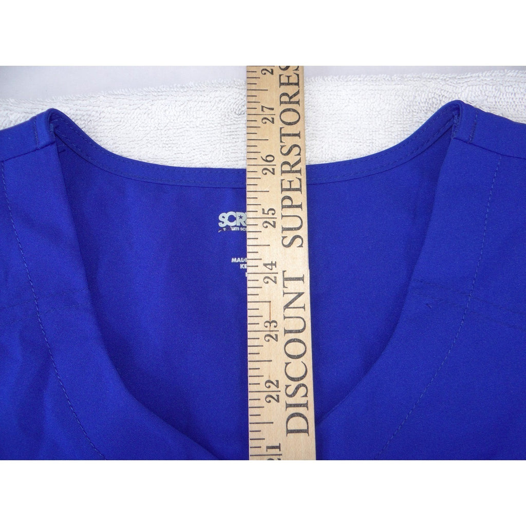 Scrubstar Womens Royal Blue V-Neck 3-Pocket Medical Scrub Top Small 2293