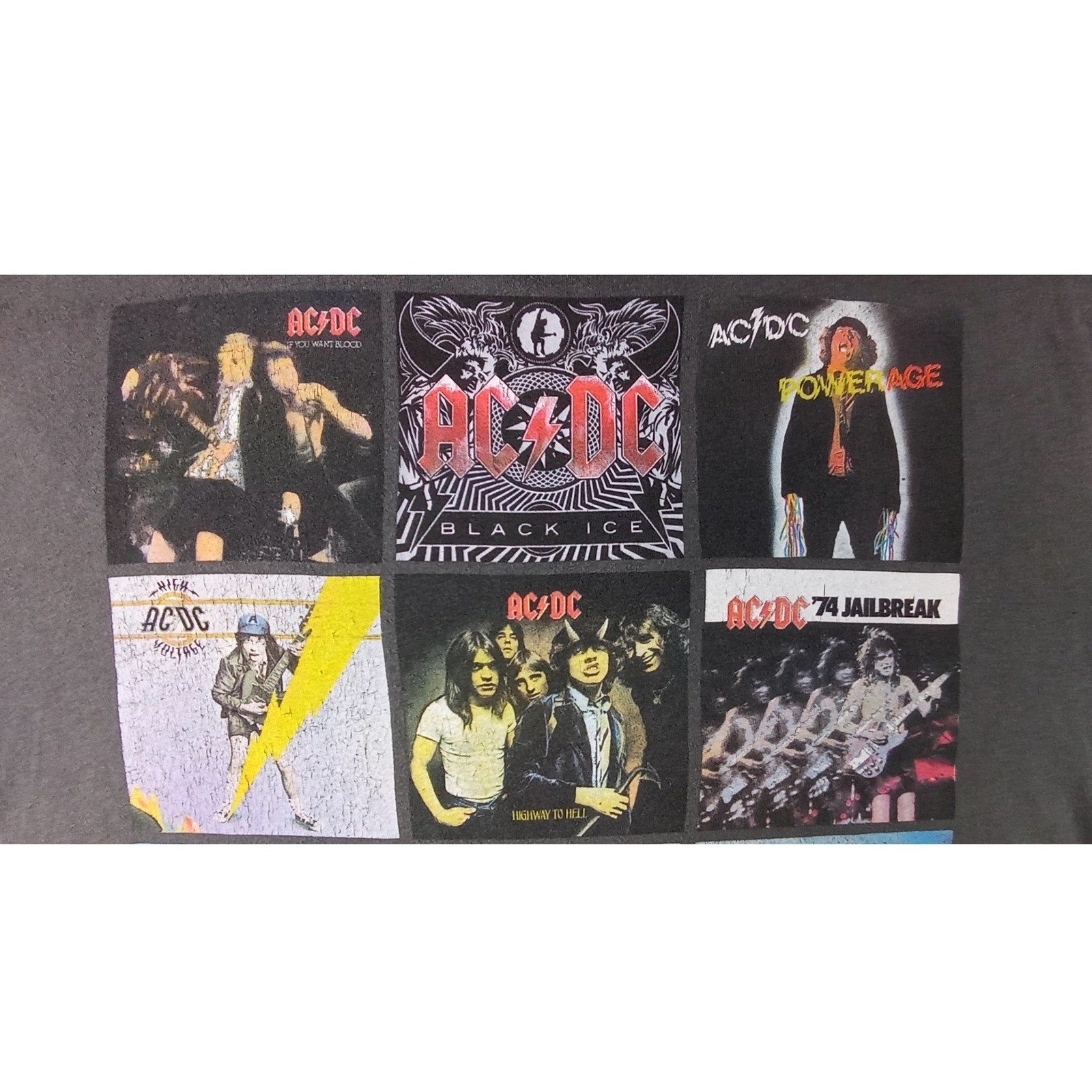 ACDC Band Graphic T Shirt Size Large Black Ice Album Tour Concert