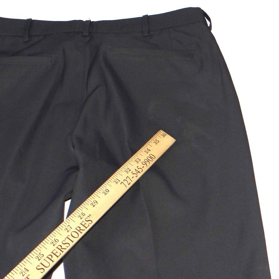 Haggar Mens Straight Fit Dress Pants Black 32x30 Polyester Flat Front Trousers
