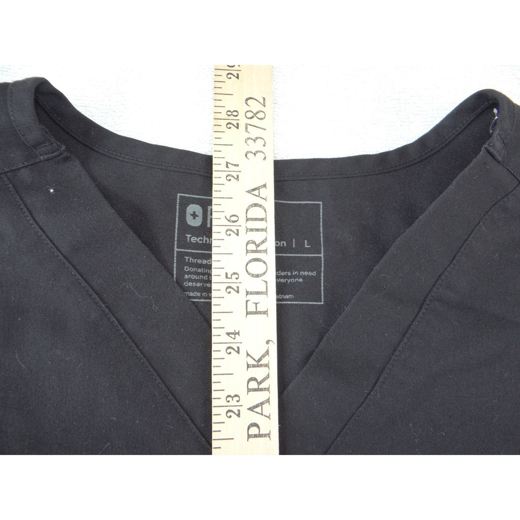FIGS Technical Collection Black V-Neck Short Sleeve Scrub Top Womens Large