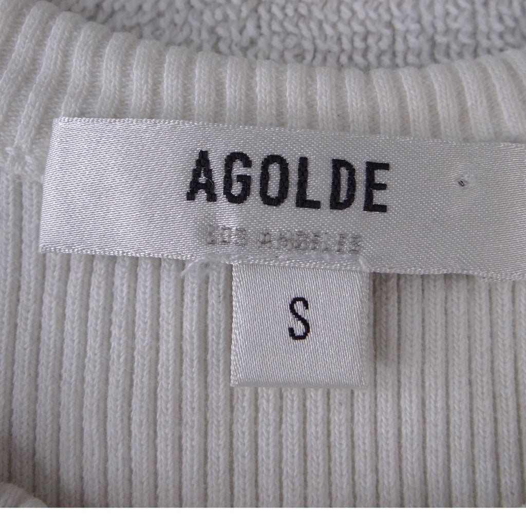 AGOLDE Ribbed Tank Top Ivory Off-White Racerback Scoop Neck Small
