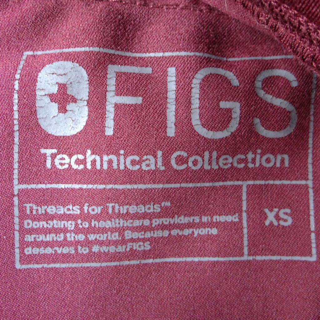 FIGS Technical Collection  Burgundy Cargo Scrub Pants Women XS Straight Leg