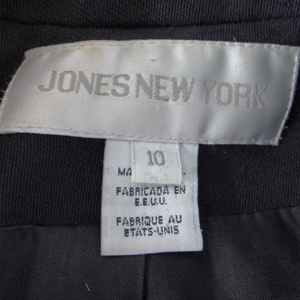 Jones New York Womens Black Button Front Tailored Blazer Jacket Size 10