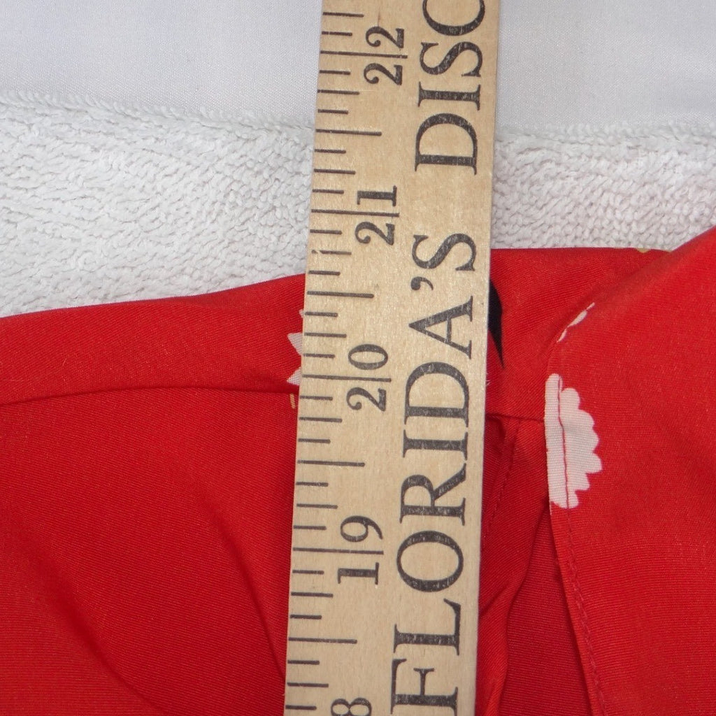 L.J. Freud Red Floral Daisy Tie Neck Sleeveless Blouse Top Small