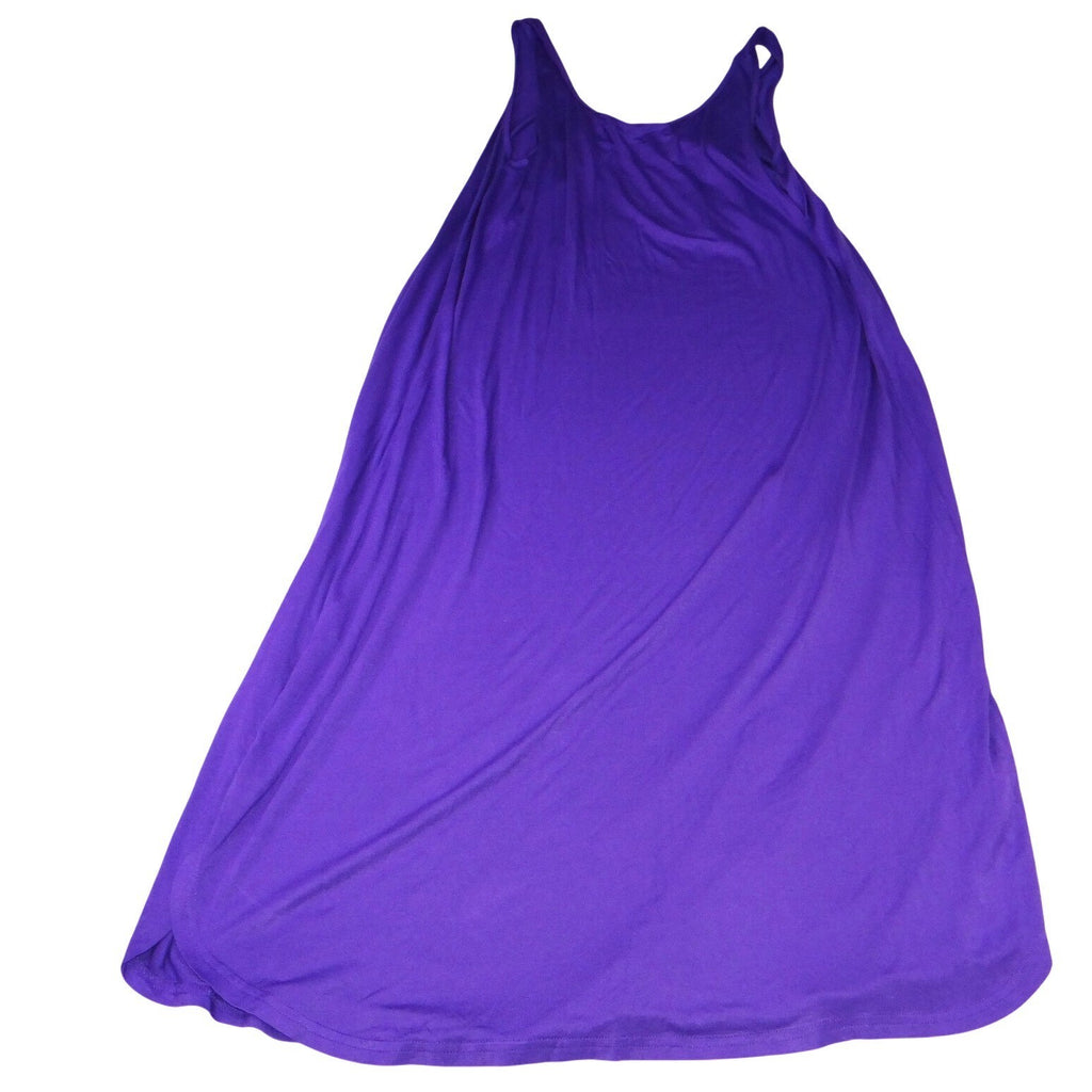 Ekouaer Purple Tank Maxi Dress Women's Size M Spaghetti Strap Pleated Front