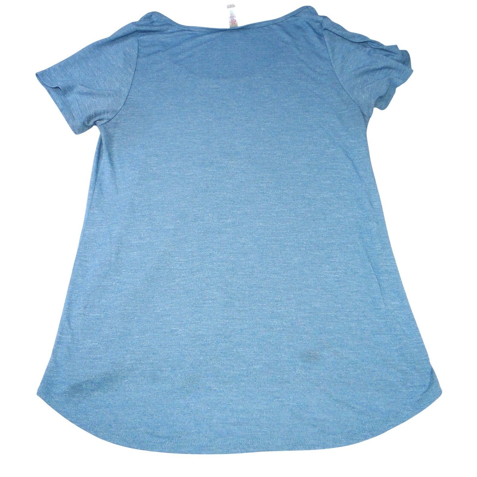 LuLaRoe Blue Heathered Scoop Neck Short Sleeve Tunic Top Size L