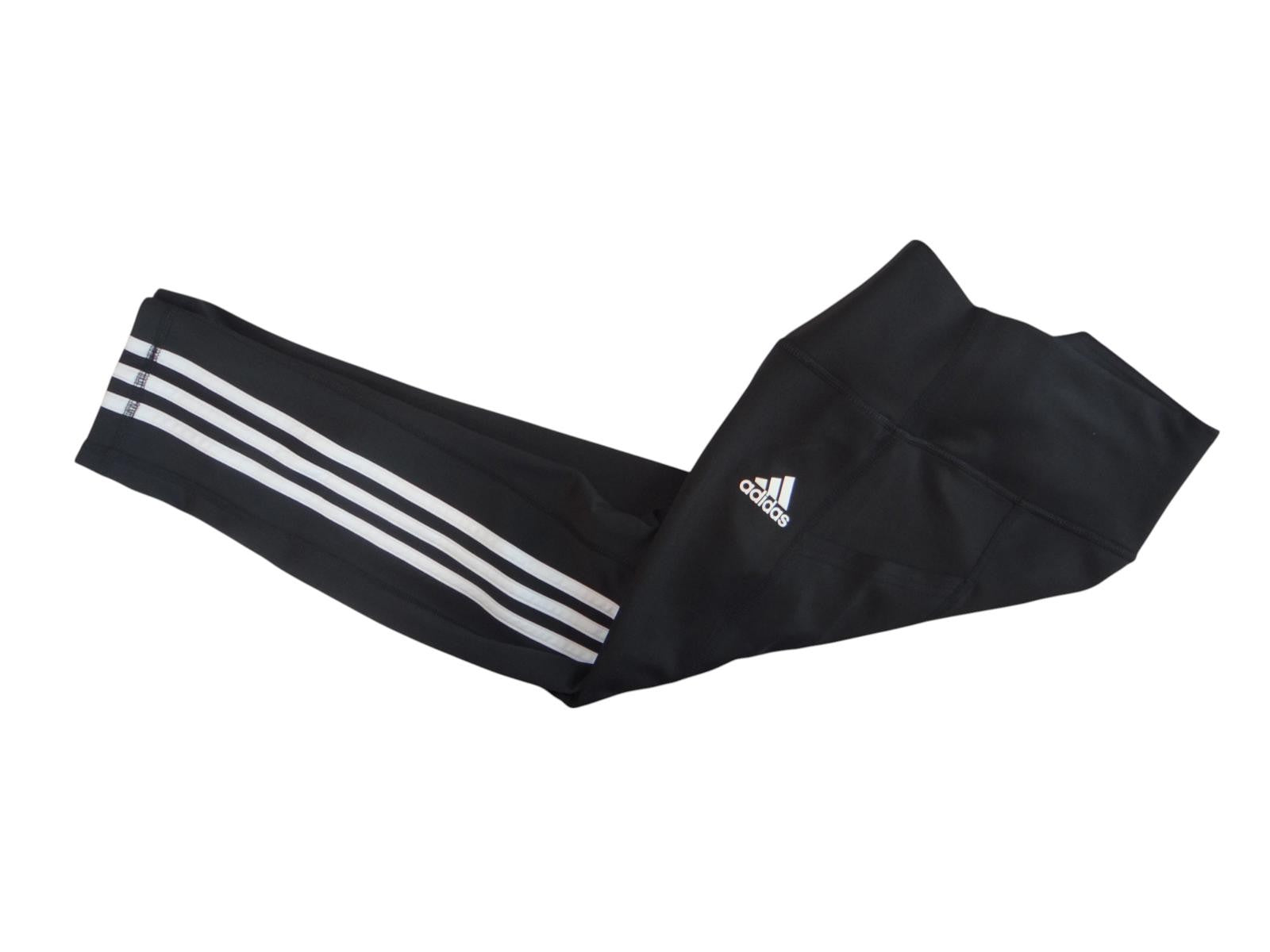 Adidas Women's Performance Leggings - Black with Stripes