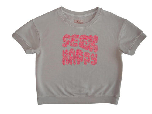 Cat & Jack 'Seek Happy' Graphic Crop Top - Size 6/7
