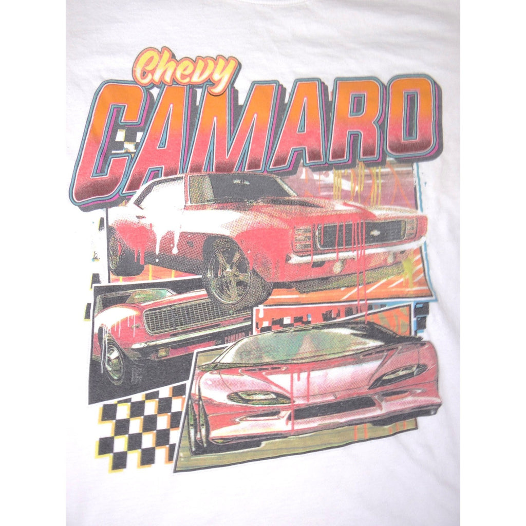 Chemistry Chevy Camaro Graphic T-Shirt Mens Large White Cotton Car Racing Tee