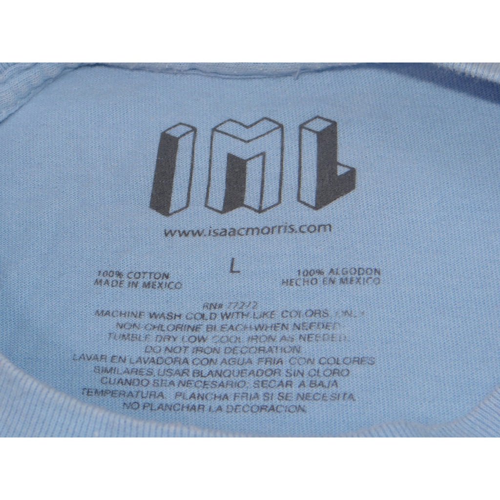 Isaac Morris American Speedway Graphic Tee Mens Large Blue Cotton Car Race Tee