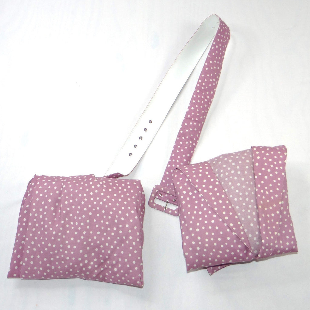 Vintage Connections Mauve Polka Dot Skirt Suit Set Blazer Skirt Belt Large 16/18