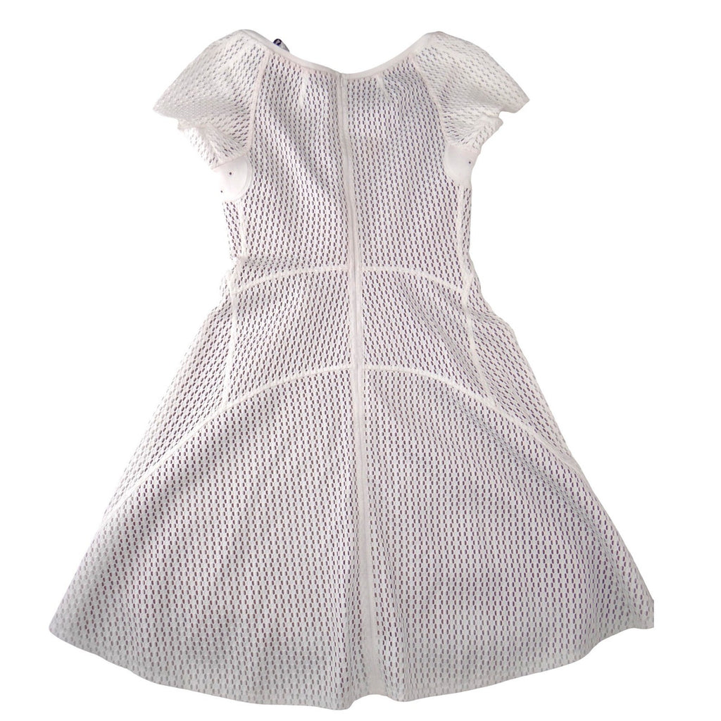 NWT-Byron Lars Beauty Mark White Mesh Honeycomb Fit and Flare Dress Size 6