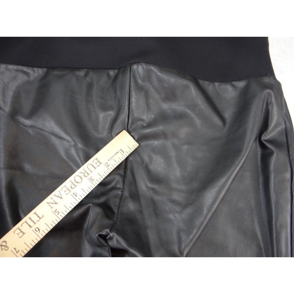 Stork & Babe Womens Maternity Faux Leather Leggings Black Skinny Size S/P 2598