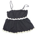 Petal + Pup Black Scalloped Peplum Cami Top Size S Rickrack Adjustable Strap
