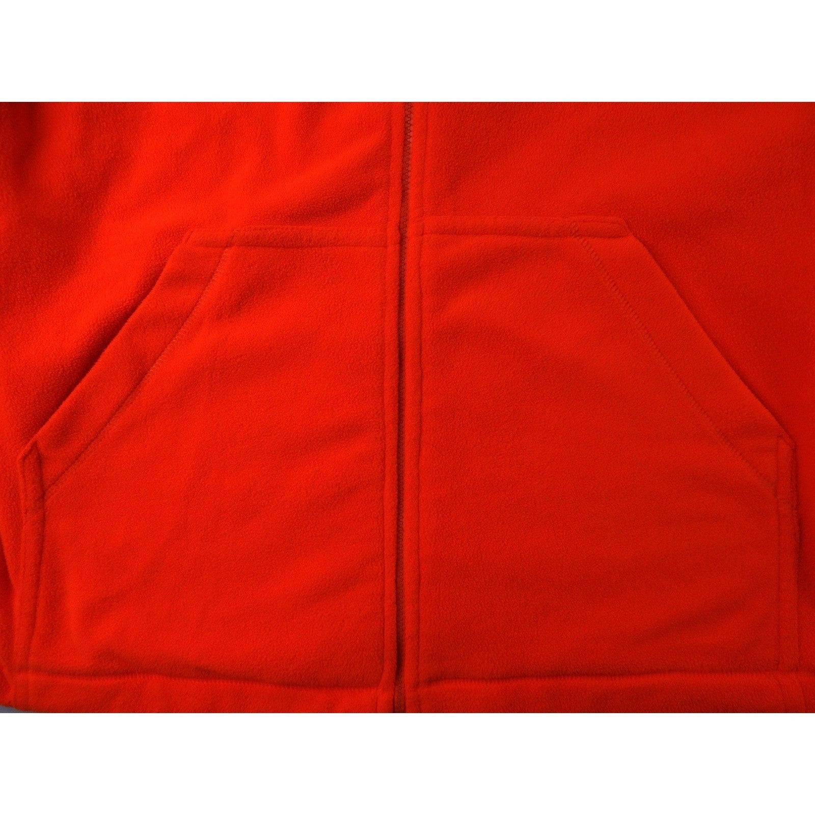 Blaze Orange Fleece Zip Up Hoodie Jacket Long Sleeve Pockets