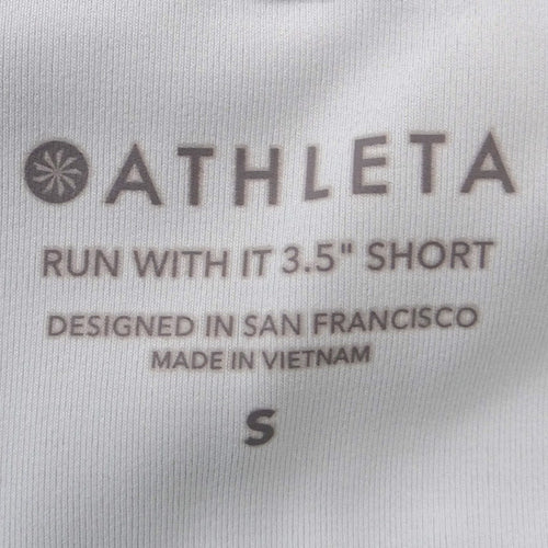 Athleta Run With It 3.5" Short Light Blue Perforated Running Shorts Womens Small