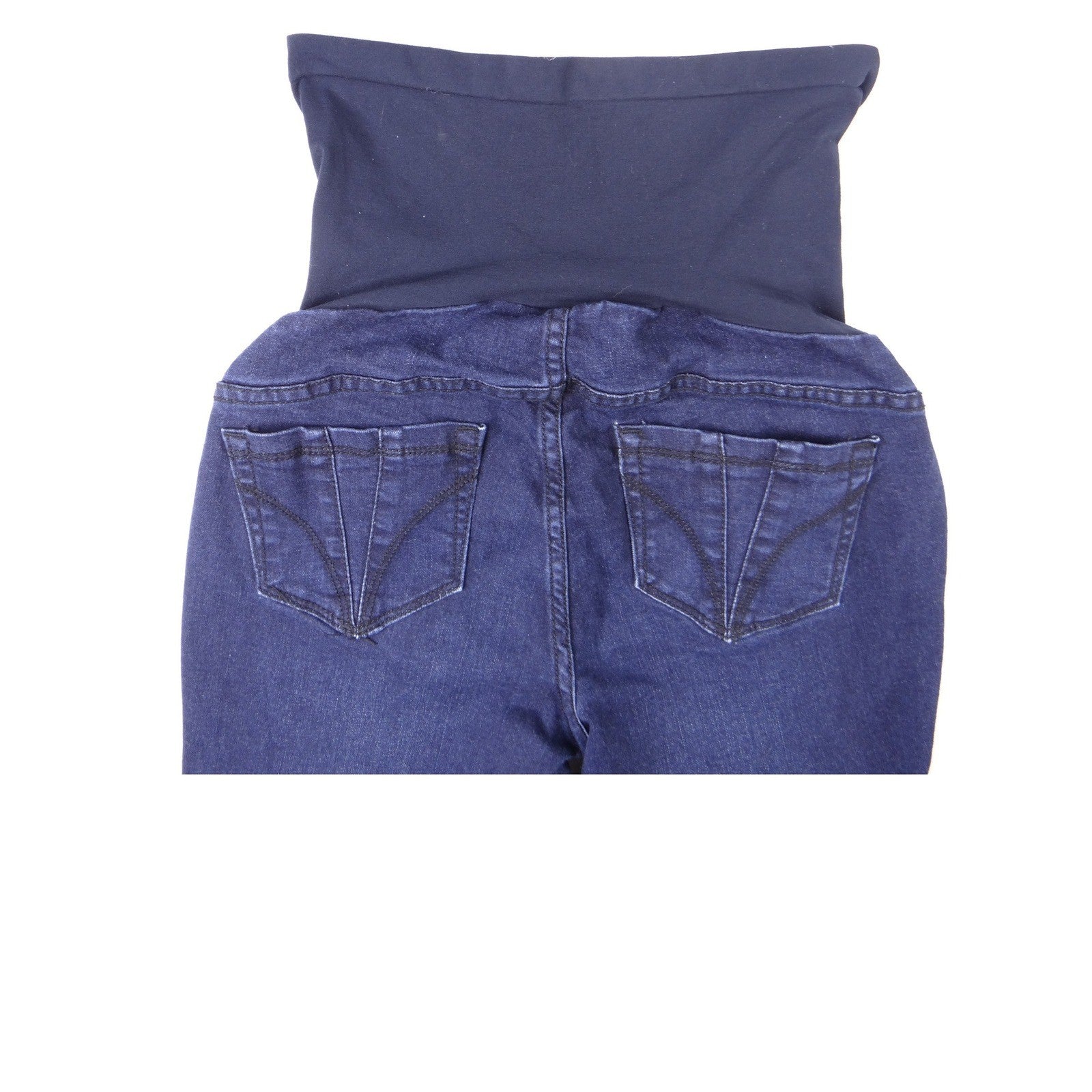 Indigo Blue Maternity Jeans Dark Wash Stretchy Full Panel Skinny Leg Size M/L