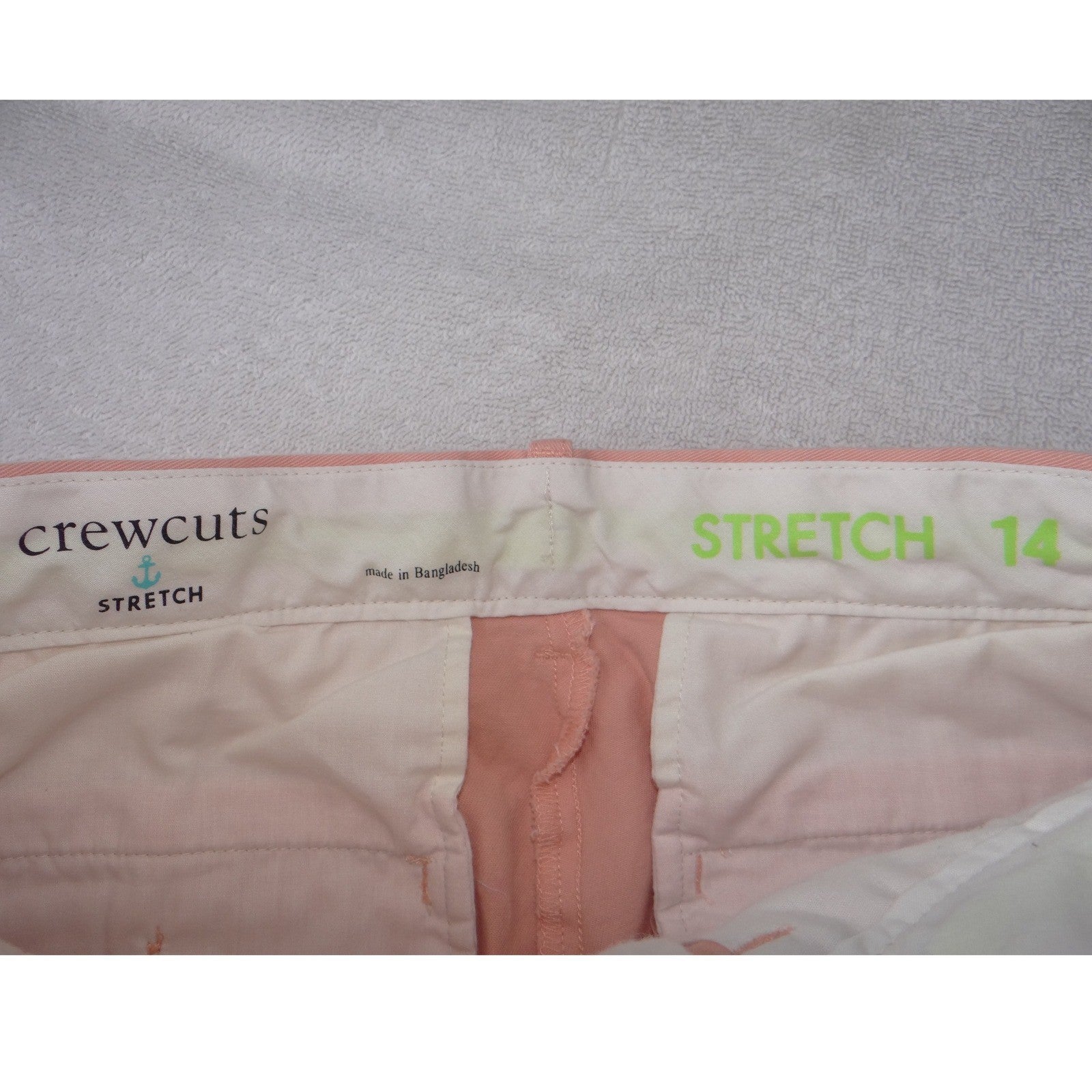 Crewcuts Boys Stretch Chino Pants Size 14 Coral Pink Slim Straight J.Crew