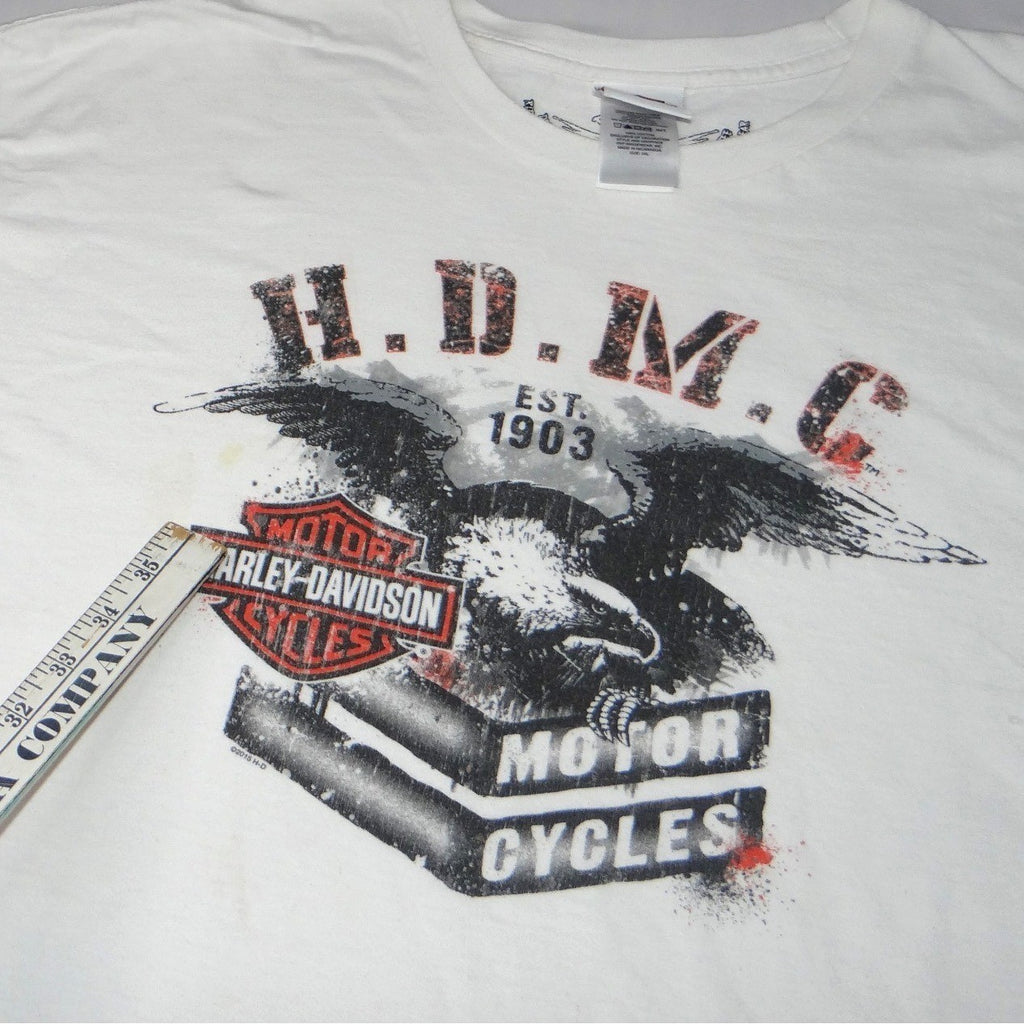 Harley-Davidson Mens White Pin-Up Lady HDMC Eagle Graphic T-Shirt 2015 Size 3XL