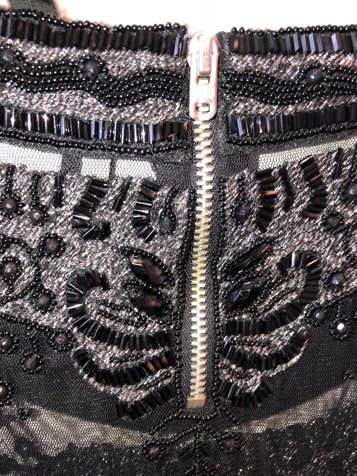 Elegant Black Beaded Top by Topshop