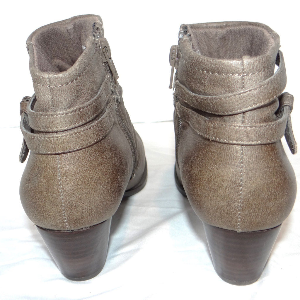 Baretraps Rhapsody Womens Taupe Brown Slouchy Ankle Boots Block Heel 7M