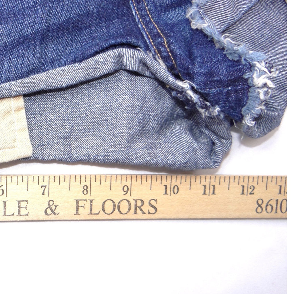 Rag & Bone JEAN Dark Wash Raw Hem Cut-Off Denim Shorts Size 28 Blue