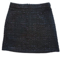 Black Textured Tweed Mini Skirt Sparkle Accents Zipper Closure