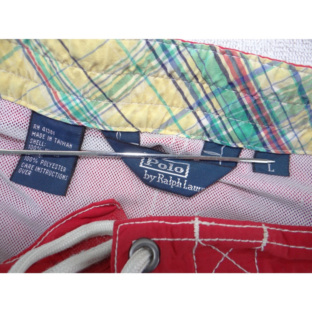 Polo Ralph Lauren Mens Red Board Shorts Cargo Swim Trunks Size Large