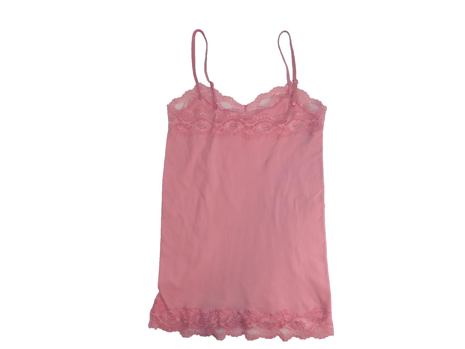 Vintage Y2K Pink Lace Trim Chemise Sleepwear M/L