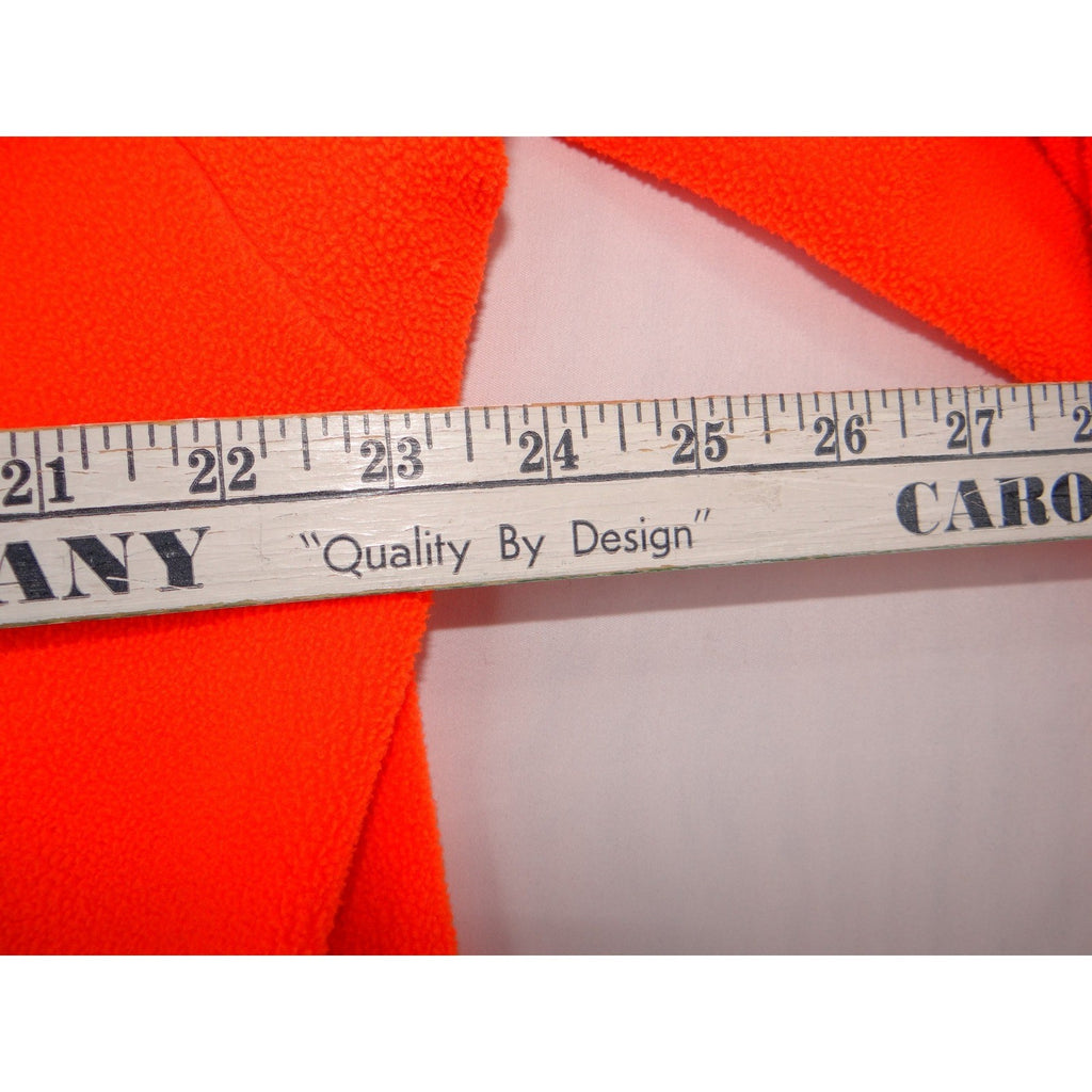 Blaze Orange Fleece Zip Up Hoodie Jacket Long Sleeve Pockets