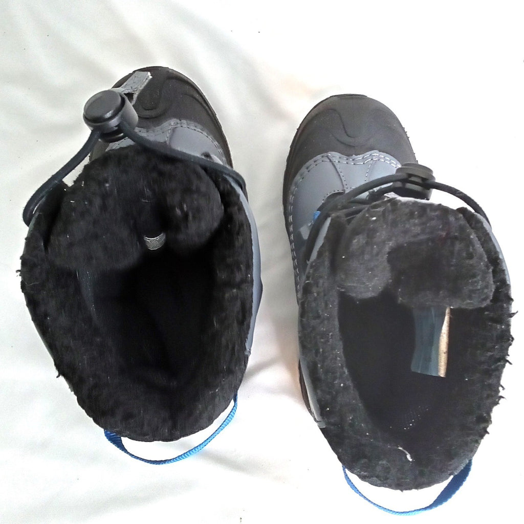 Columbia Kids Waterproof Snow Boots Grey Black Blue Omni-Heat Size 1