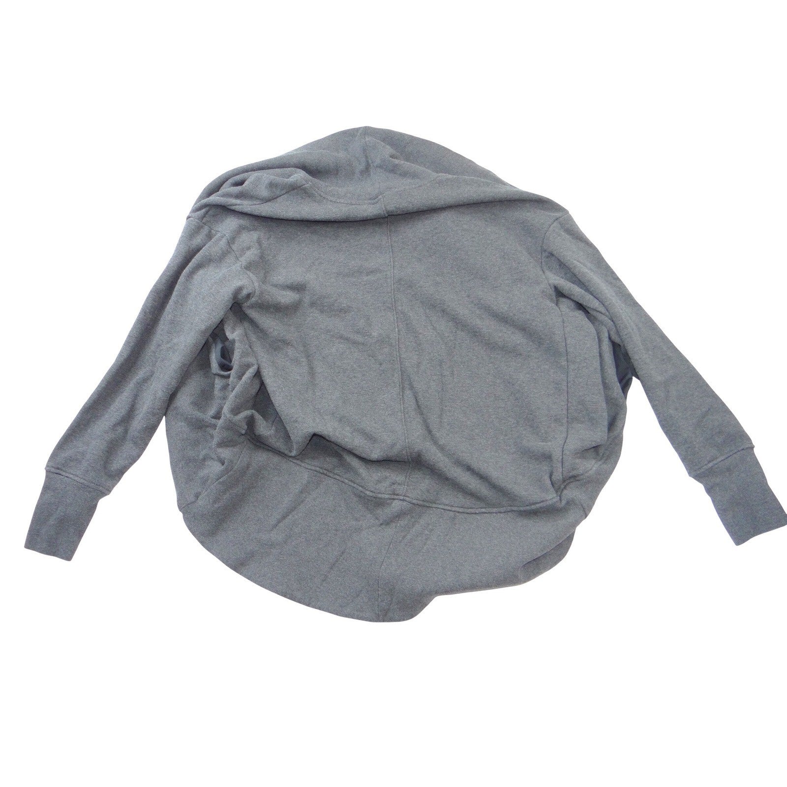 Zella Womens Small Charcoal Gray Fleece Lined Open Wrap Cardigan Thumbholes