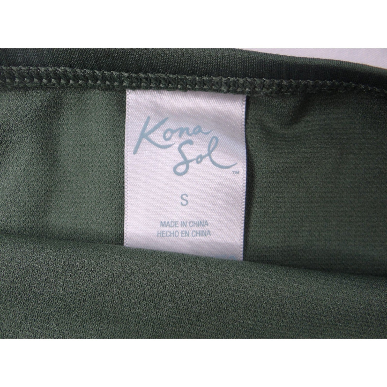 Kona Sol Womens Dark Green Halter Tie Bikini Swimsuit Set Size M/S