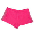Nike Dri-FIT Womens Pink Ruched Side Athletic Shorts Size Large Drawstring Logo