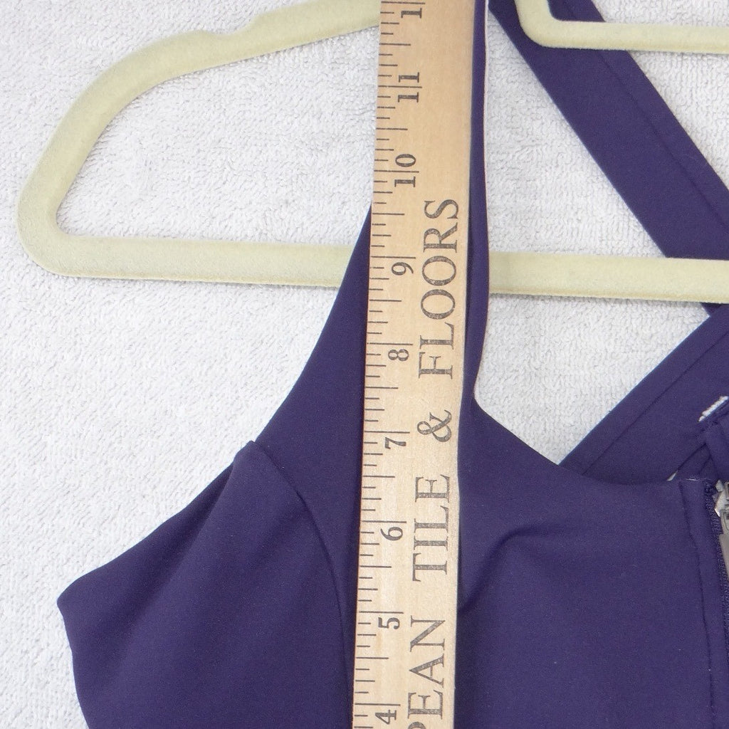 Dare 2B Purple Front Zip Criss Cross Back High Impact Sports Bra Mesh Lined