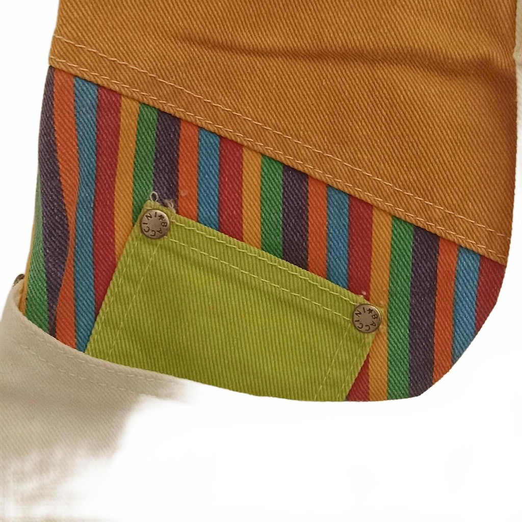Women's Casual White Pants with Colorful Pocket Accents
