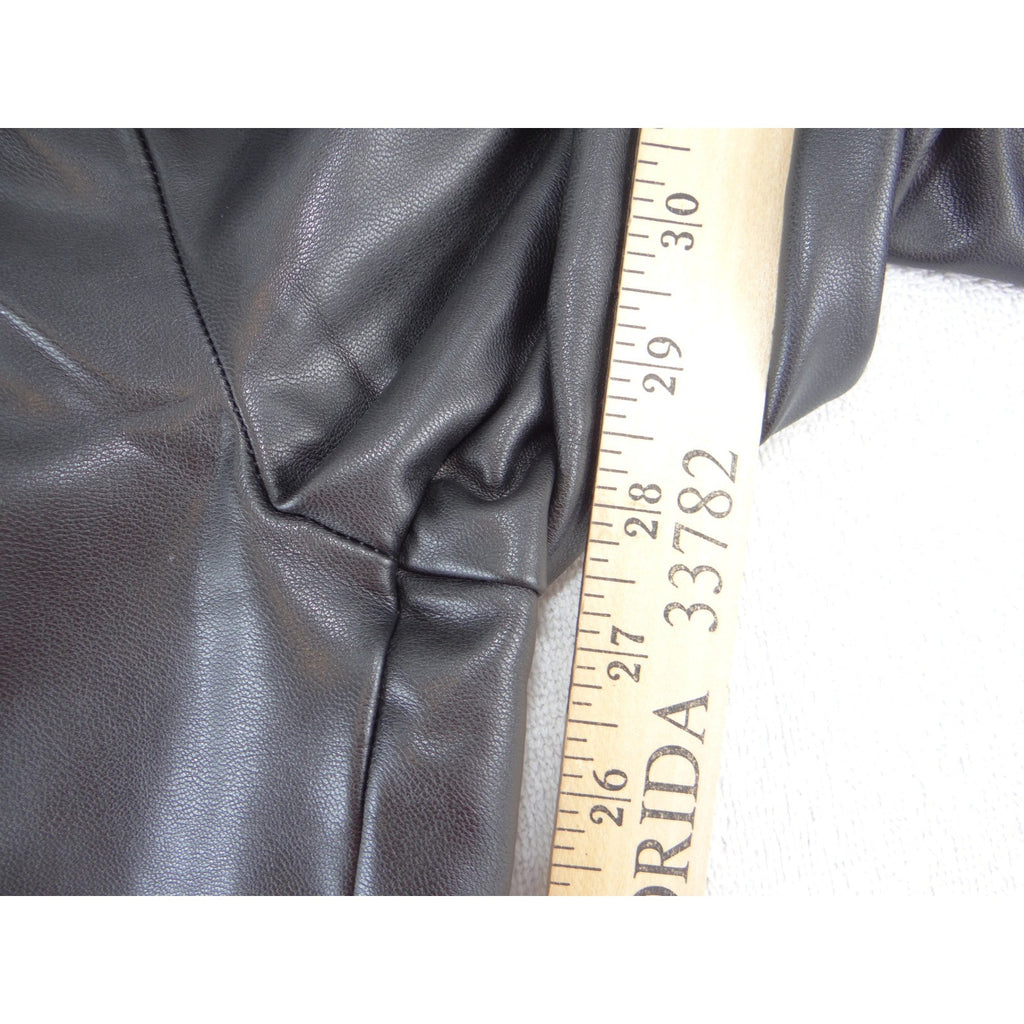 Stork & Babe Womens Maternity Faux Leather Leggings Black Skinny Size S/P 2598