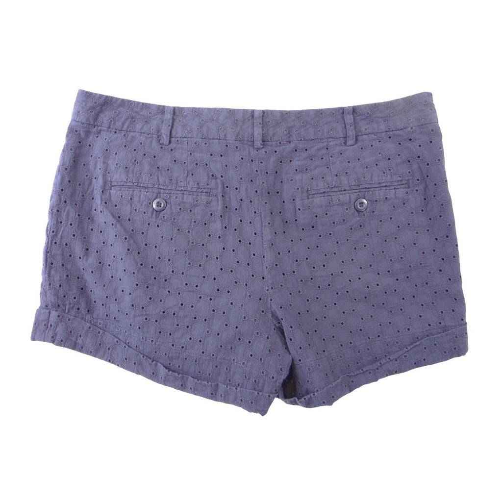 DKNY Womens Navy Blue Eyelet Embroidered Chino Shorts Size 10